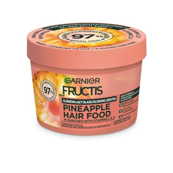 GARNIER Fructis Hair Food Maska olśniewający blask do włosów długich i matowych - Pineapple 400 ml