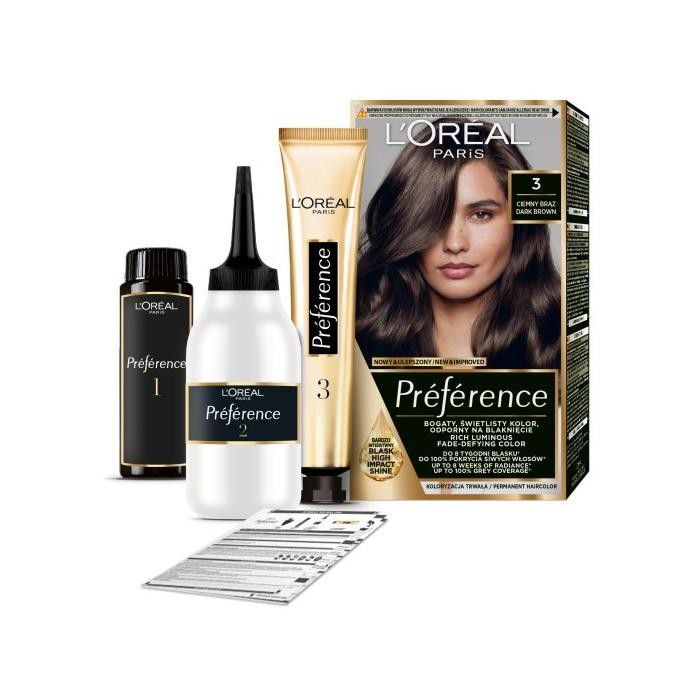 LOREAL Preference Farba do włosów 3 - Ciemny Brąz 1 op.