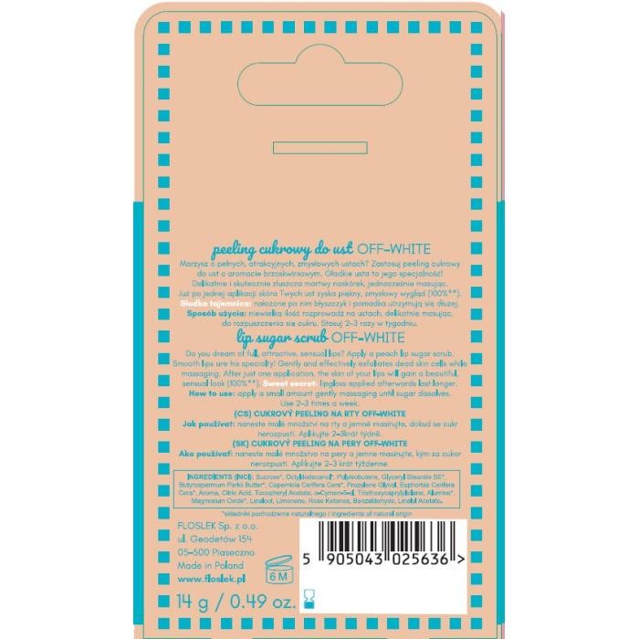 FLOSLEK Peeling cukrowy do ust Off-white 14 g