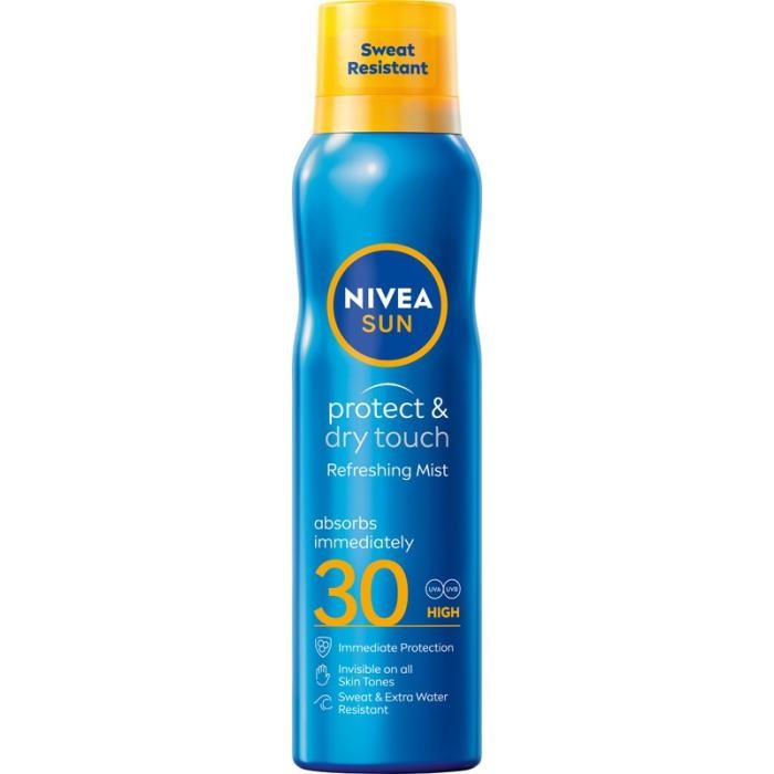NIVEA SUN Protect &amp; Dry Touch Balsam odświeżający do opalania w sprayu SPF30 200 ml