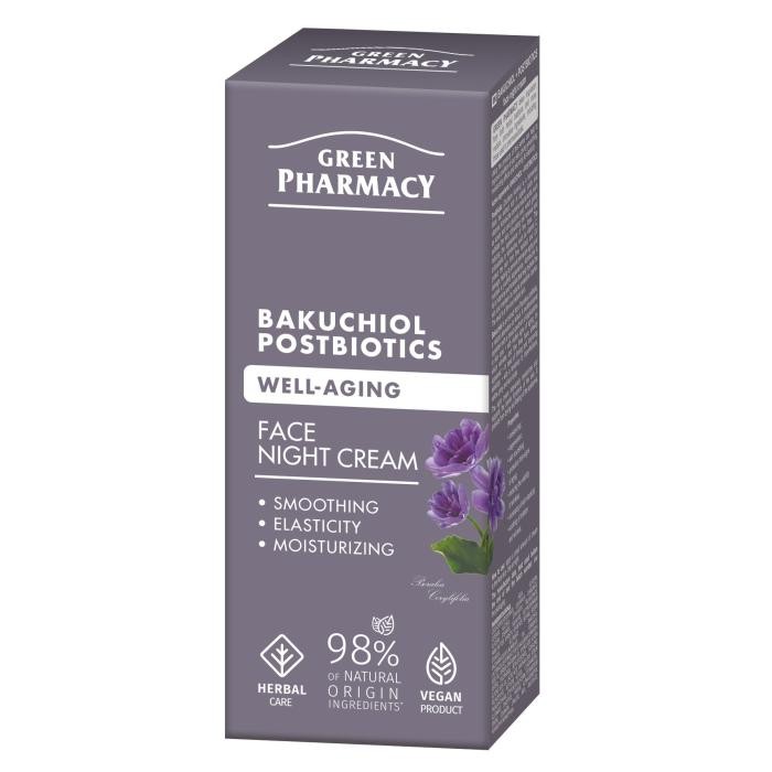 GREEN PHARMACY Bakuchiol + Postbiotyki Przeciwstarzeniowy Krem na noc 50 ml