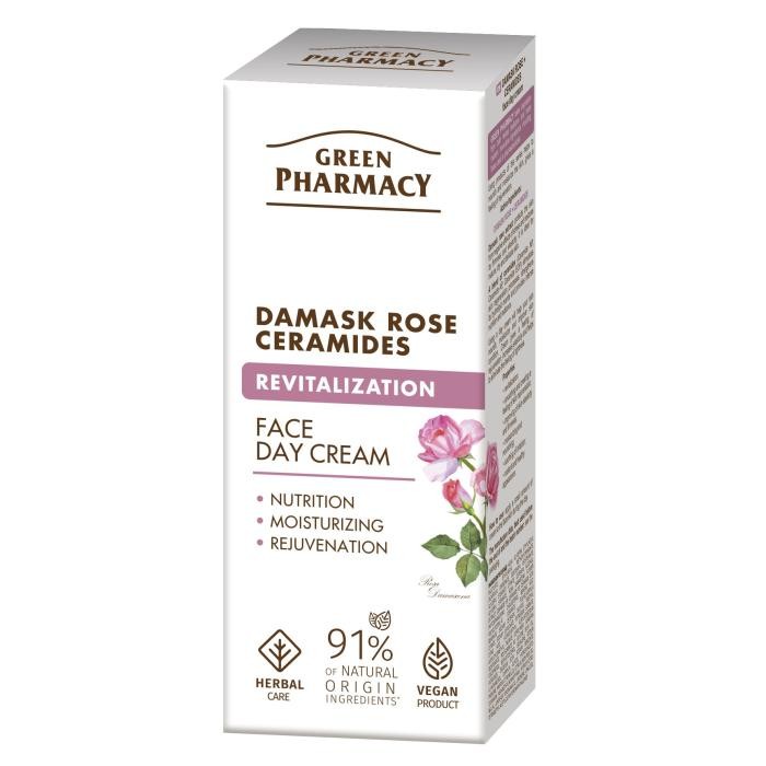 GREEN PHARMACY Róża Damasceńska + Ceramidy Rewitalizujący Krem na dzień 50 ml