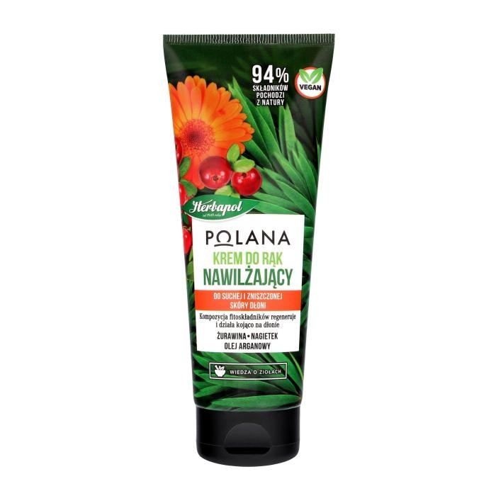 HERBAPOL Polana Nawilżający Krem do rąk - Żurawina &amp; Nagietek &amp; Olej Arganowy 75ml
