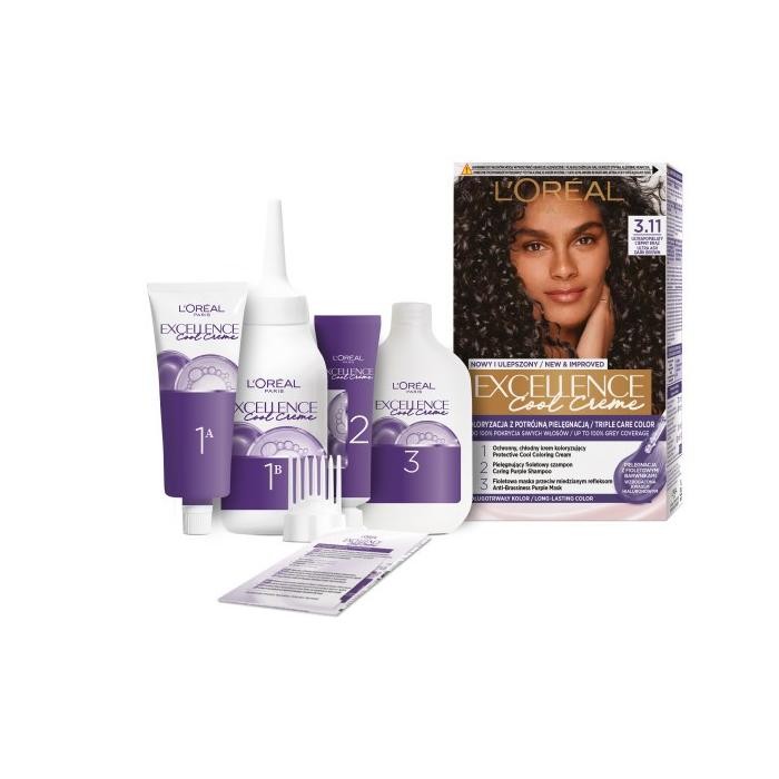 LOREAL Excellence Cool Creme Krem koloryzujący 3.11 Ultrapopielaty Ciemny Brąz 1op.
