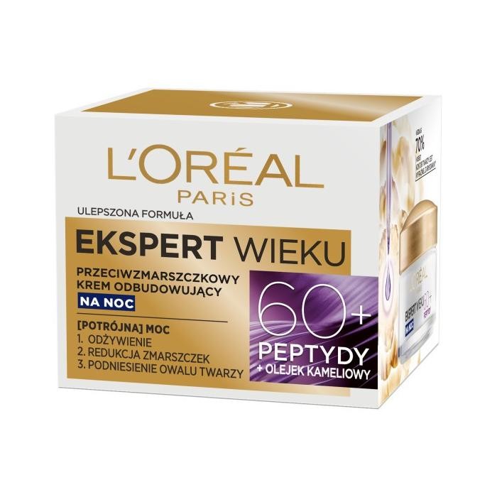 LOREAL Ekspert Wieku 60+ Przeciwzmarszczkowy Krem odbudowujący na noc 50 ml