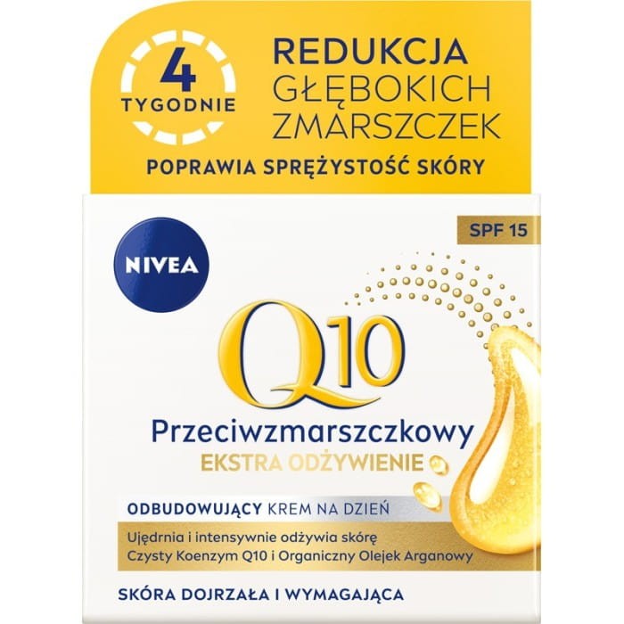 NIVEA Q10 Odbudowujący krem przeciwzmarszczkowy na dzień SPF 15 - Ekstra Odżywienie 50 ml