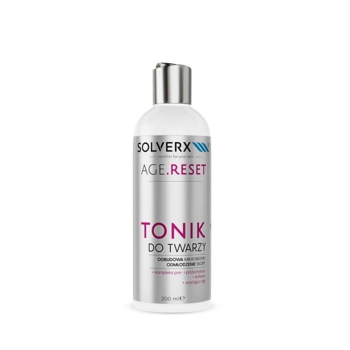 SOLVERX Age.Reset Tonik do twarzy - Odbudowa Mikrobiomu&amp;Odmłodzenie Skóry 200ml