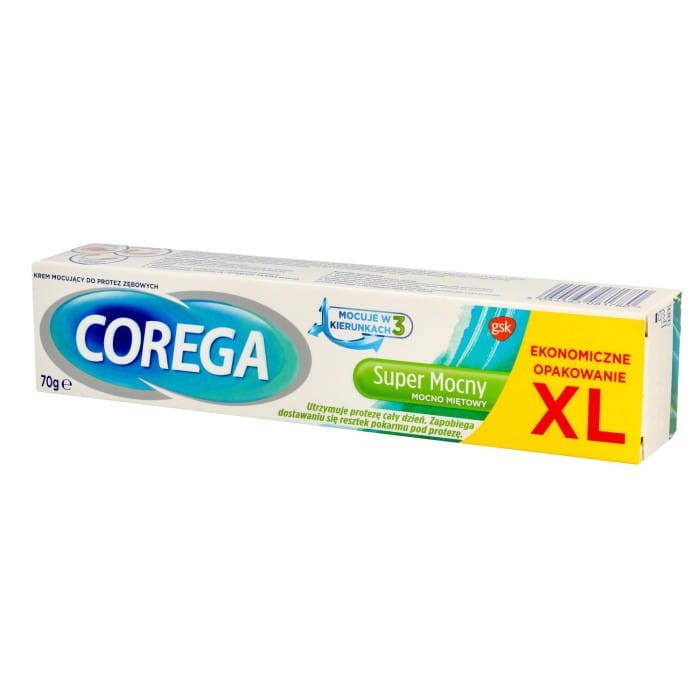 GSK Corega Krem do mocowania protez zębowych -  Super Mocny mocno miętowy  70g