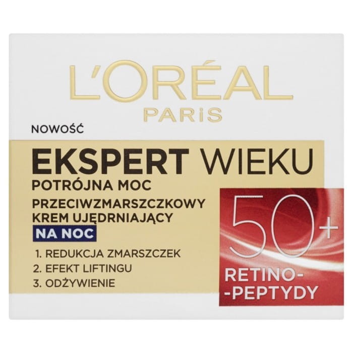 LOREAL Ekspert Wieku 50+ Przeciwzmarszczkowy Krem ujędrniający na noc 50 ml
