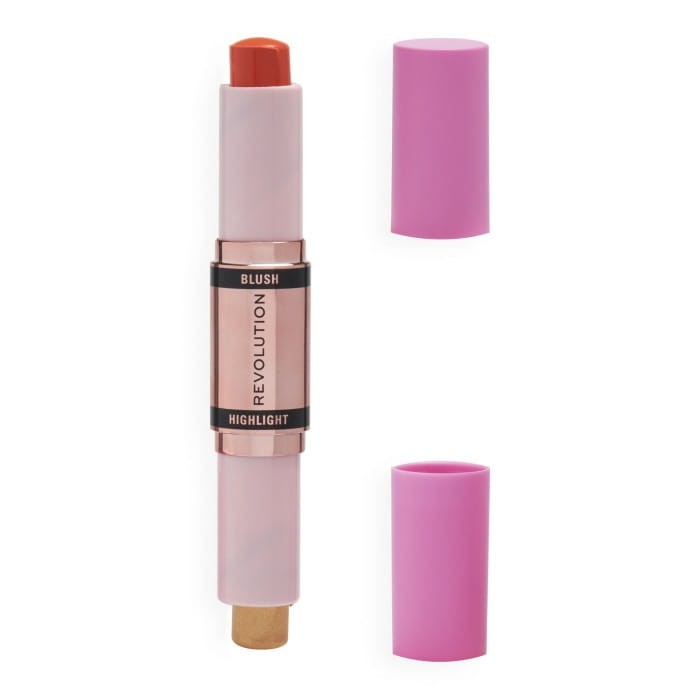 REVOLUTION Blush &amp; Highlight Stick Róż i Rozświetlacz w sztyfcie Coral Dew 4.3g