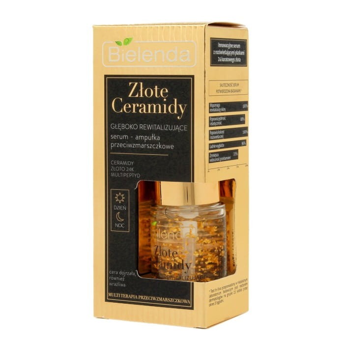 Bielenda Złote Ceramidy Głęboko rewitalizujące Serum-ampułka przeciwzmarszczkowe na dzień i noc 30ml