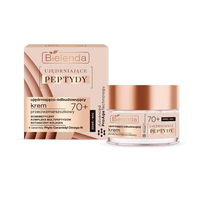 BIELENDA UJĘDRNIAJĄCE PEPTYDY 70+ Ujędniająco-Odbudowujący  Krem przeciwzmarszczkowy 50ml