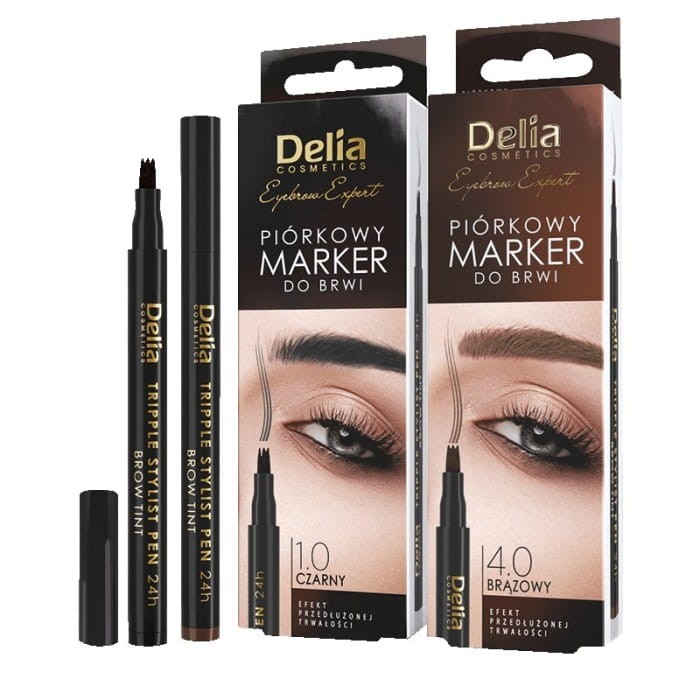 DELIA Eyebrow Expert Piórkowy marker do brwi - kolor czarny