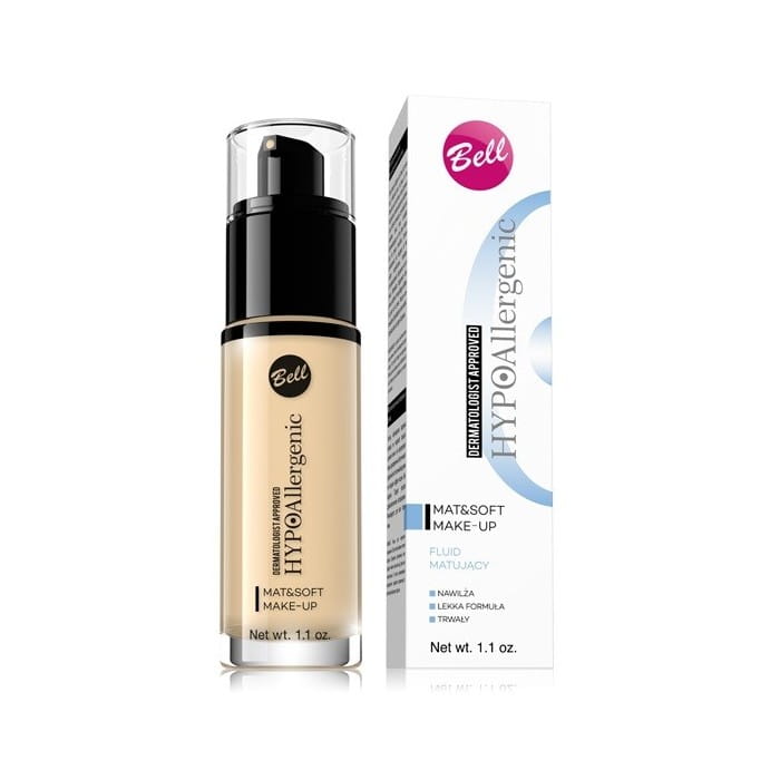 Bell Hypoallergenic Fluid matujący Mat &amp; Soft  nr 03 Sunny Beige  30g