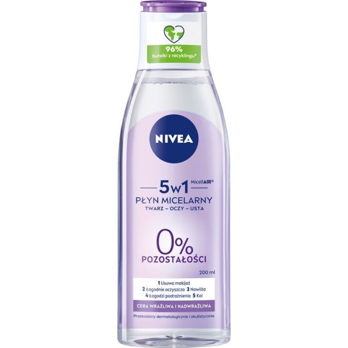 NIVEA MicellAIR Płyn micelarny do demakijażu 5w1 - cera wrażliwa i nadwrażliwa 200 ml
