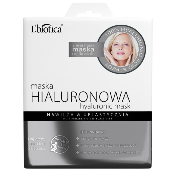 L`BIOTICA Maska hialuronowa na tkaninie - nawilża &amp; uelastycznia 23ml