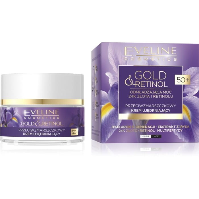 EVELINE Gold &amp; Retinol Przeciwzmarszczkowy krem ujędrniający 50+ dzień/noc 50 ml