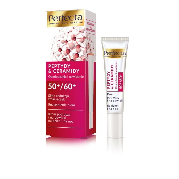 PERFECTA Peptydy &amp; Ceramidy 50+/60+ Krem pod oczy Silna redukcja zmarszczek i rozjaśnienie 15 ml