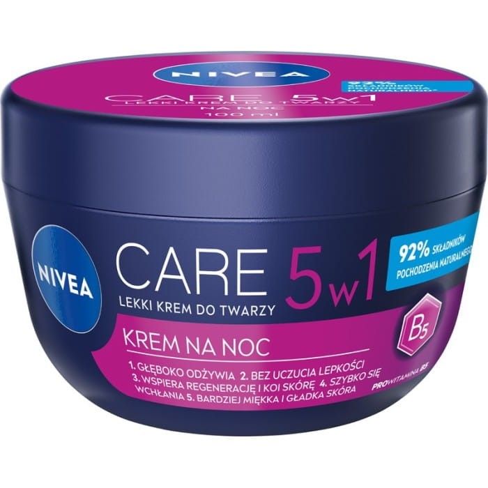NIVEA Care Lekki krem do twarzy na noc 5w1 100 ml