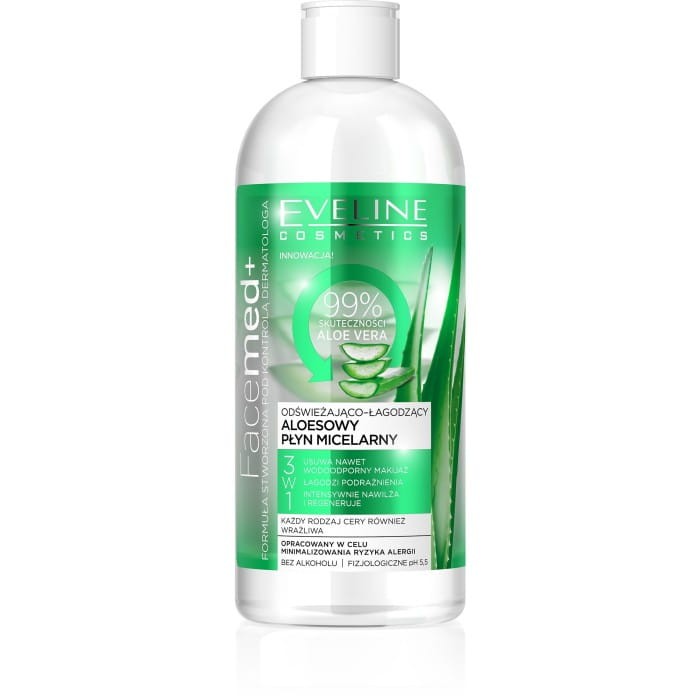 EVELINE Facemed+ Odświeżająco-łagodzący aloesowy płyn micelarny 3w1 400 ml