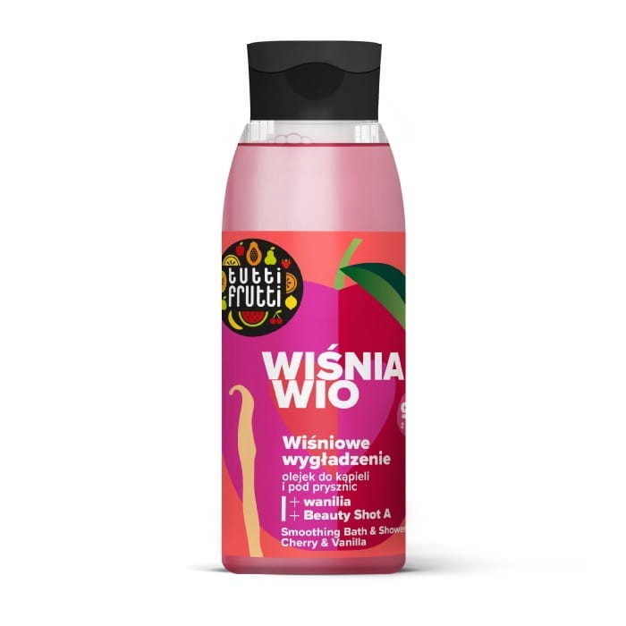 TUTTI FRUTTI Olejek wygładzający do kąpieli i pod prysznic Wiśnia i Wanilia 400 ml