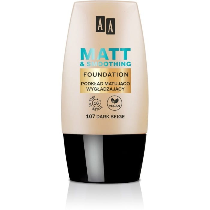 AA Make Up Matt Podkład matująco-wygładzający 107 Dark Beige  30ml