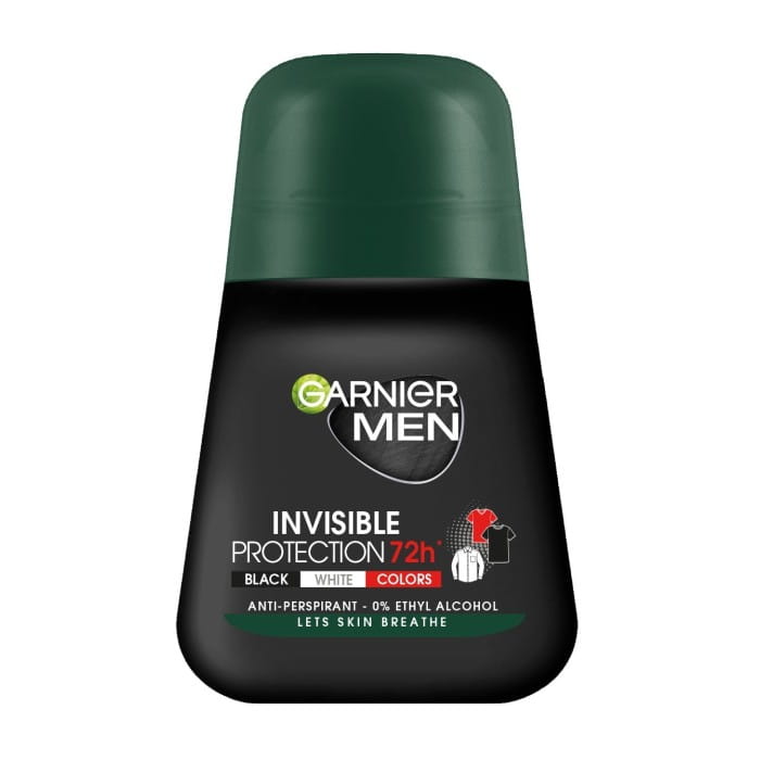 GARNIER Men Dezodorant roll-on Invisible Protection 72h - Black,White,Colors   50 ml