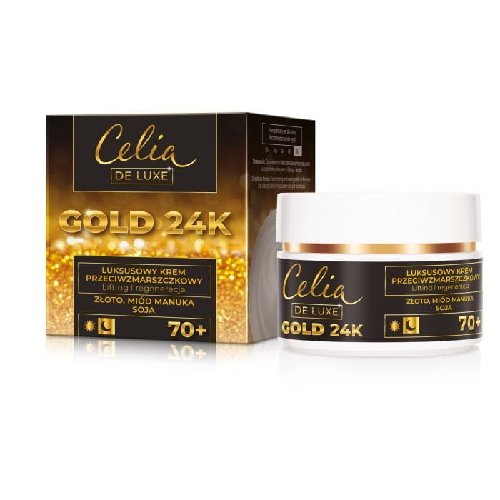 CELIA Gold 24K 70+ Luksusowy krem przeciwzmarszczkowy - lifting i regeneracja 50 ml