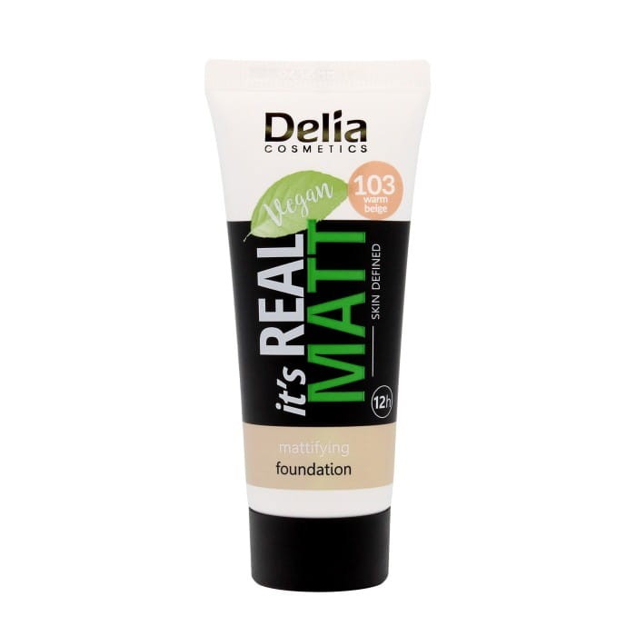 DELIA It`s Real Matt Podkład matujący odżywczo-nawilżający 103 Warm Beige 30 ml