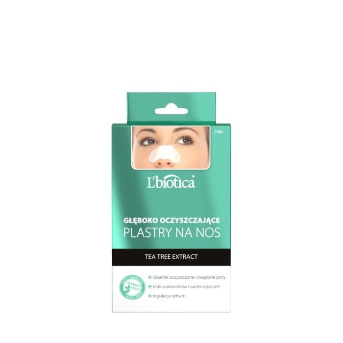 L`BIOTICA Głeboko Oczyszczające Plastry na nos - Tea Tree Extract 1op.-3szt
