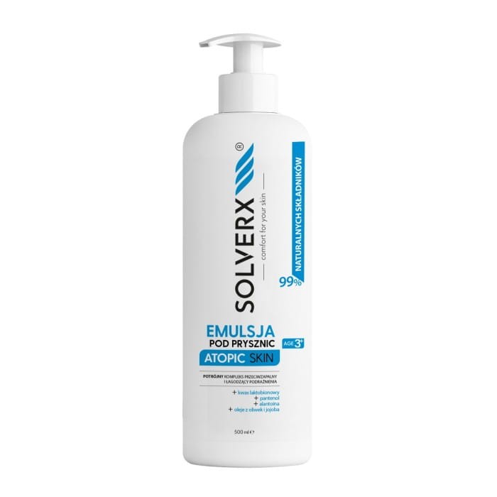 SOLVERX Atopic Skin Emulsja pod prysznic - łagodząca podrażnienia i przeciwzapalna  500ml
