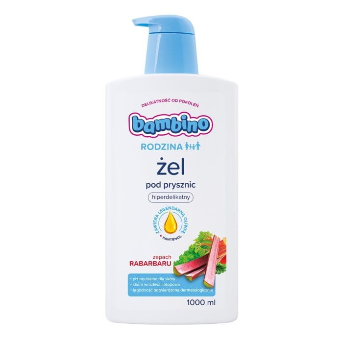 BAMBINO Rodzina Żel pod prysznic hiperdelikatny o zapachu rabarbaru 1000 ml
