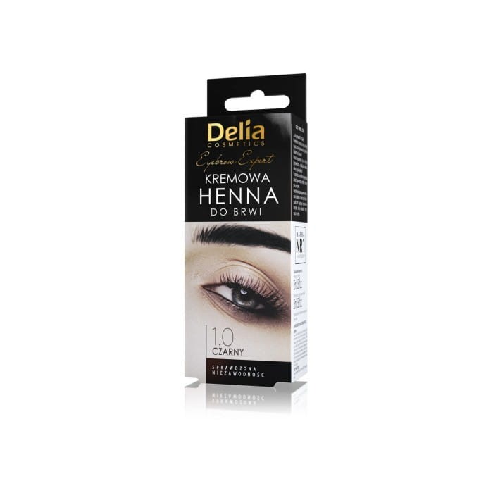 DELIA COSMETICS Henna do brwi  kremowa 1.0 Czarny 15ml