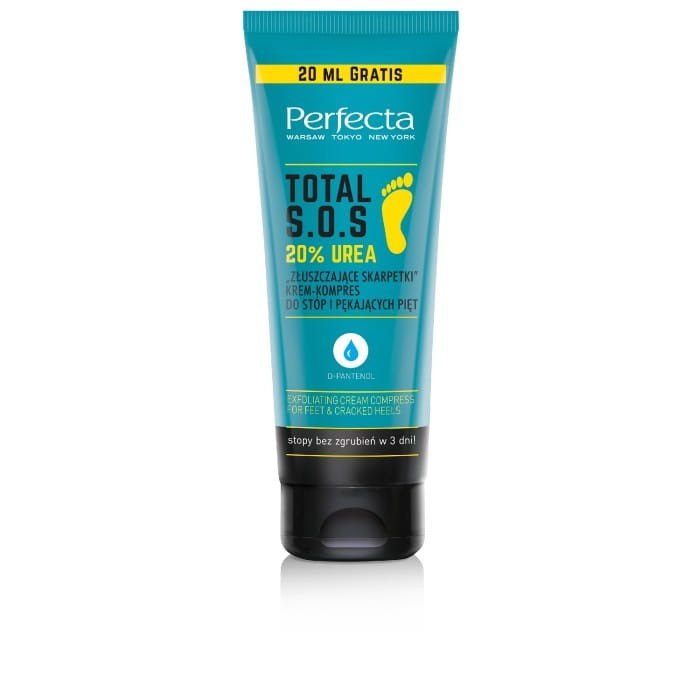 PERFECTA Total S.O.S. Krem-kompres do stóp i pękających pięt - Złuszczające Skarpetki 20% Urea 120 ml