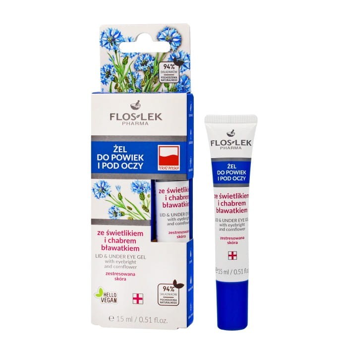 FLOSLEK Oczy Żel do powiek i pod oczy ze świetlikiem i chabrem bławatkiem 15 ml