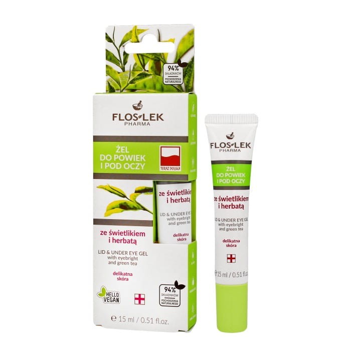 FLOSLEK Oczy Żel do powiek i pod oczy ze świetlikiem i herbatą 15 ml