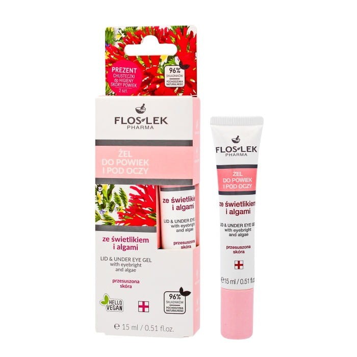FLOSLEK Oczy Żel do powiek i pod oczy ze świetlikiem i algami 15 ml