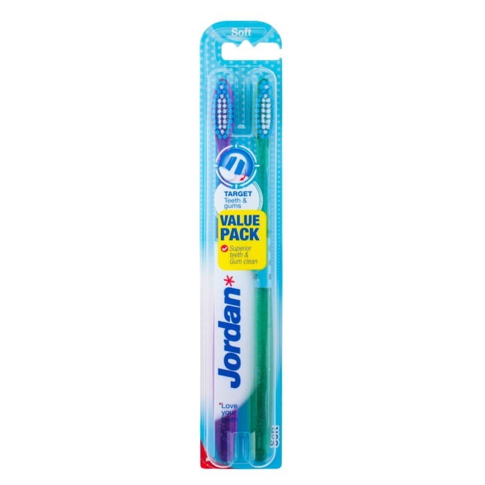 Jordan Szczoteczka do zębów DUO Target Teeth &amp; Gums soft  mix kolorów 1 op-2szt