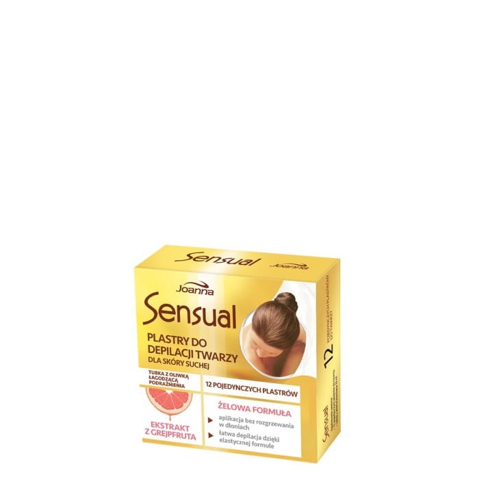 JOANNA Sensual Żelowe plastry do depilacji twarzy - skóra sucha Grejpfrut 1 op. (12 szt.)