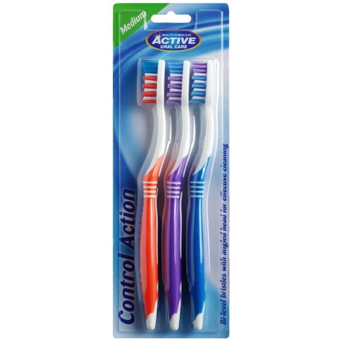 Beauty Formulas Active Oral Care Szczoteczka Control Action średnia mix kolorów 1 op.-3szt