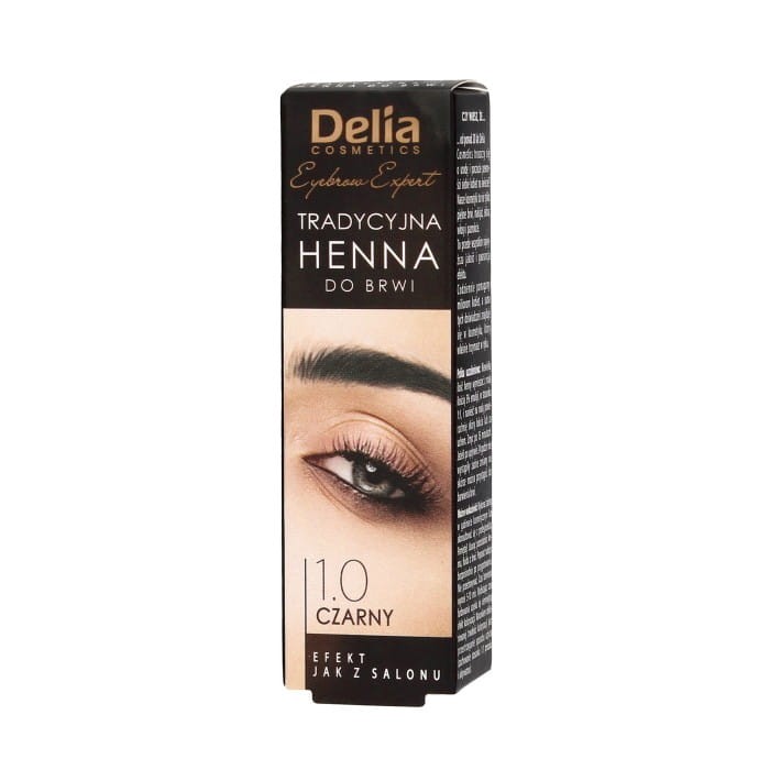 DELIA COSMETICS Tradycyjna Henna do brwi 1.0 Czarna 2g