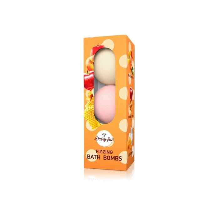 DELIA COSMETICS DAIRY FUN Musujące kule do kąpieli - Mleko Miód, Karmelowe Jabłko Brzoskwinia  3 x 100 g
