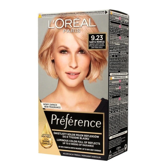 Loreal Preference Farba do włosów nr 9.23 Santa Monica - bardzo jasny blond opalizująco-złocisty 1op.