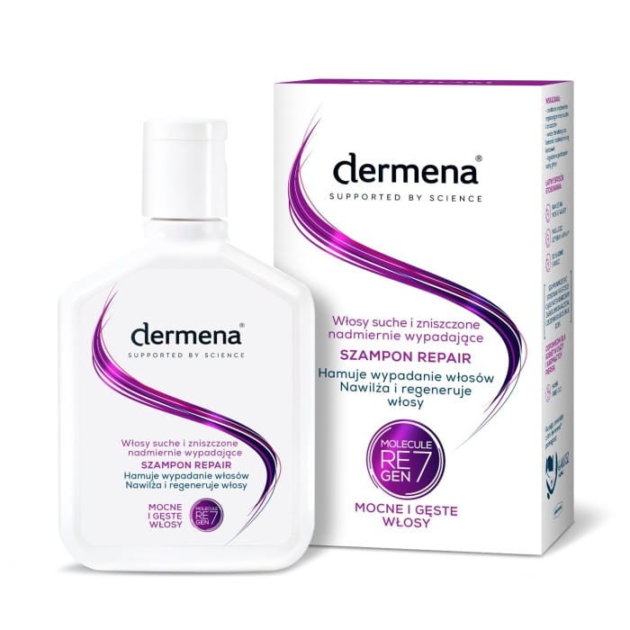 DERMENA Supported By Science Szampon Repair do włosów suchych, zniszczonych i wypadających 200 m