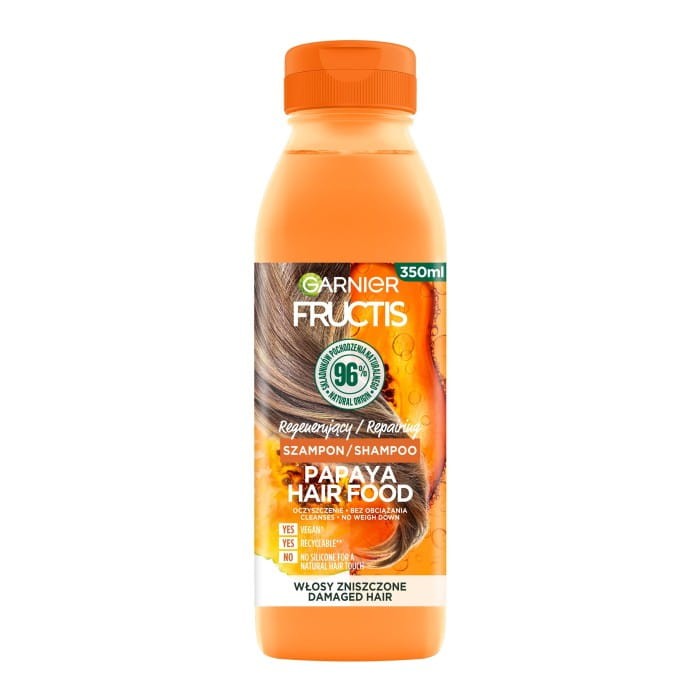 GARNIER Fructis Hair Food Papaya Szampon regenerujący do włosów zniszczonych 350 ml