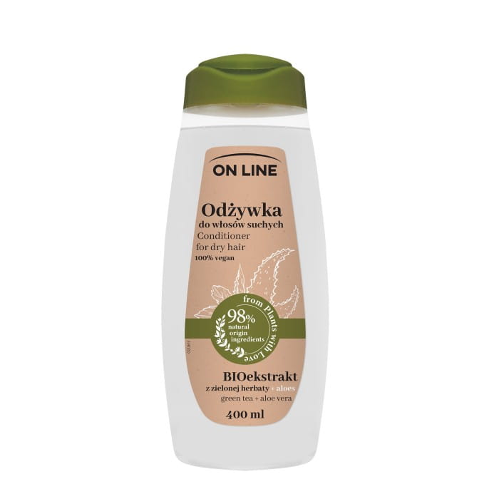 On Line From Plants With Love Odżywka do włosów BIOekstrakt z Zielonej Herbaty i Aloes 400ml