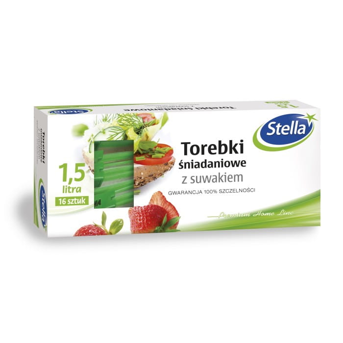 STELLA Torebki śniadaniowe z suwakiem 1.5L 1op.-16szt