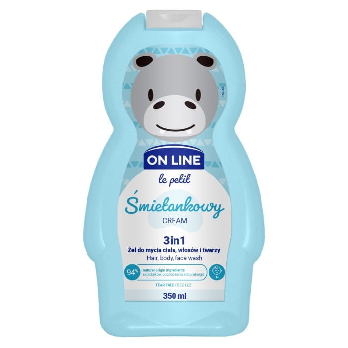 On Line Le Petit Żel do mycia ciała,włosów i twarzy 3w1 dla dzieci Śmietankowy  350ml