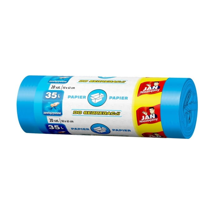 Sarantis Jan Niezbędny Worki do segregacji śmieci niebieskie - papier 35L  1op.-20szt