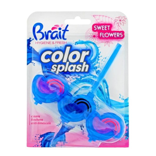 Brait Hygiene &amp; Fresh Kostka toaletowa 2-fazowa Color Splash do WC Sweet Flowers  45g